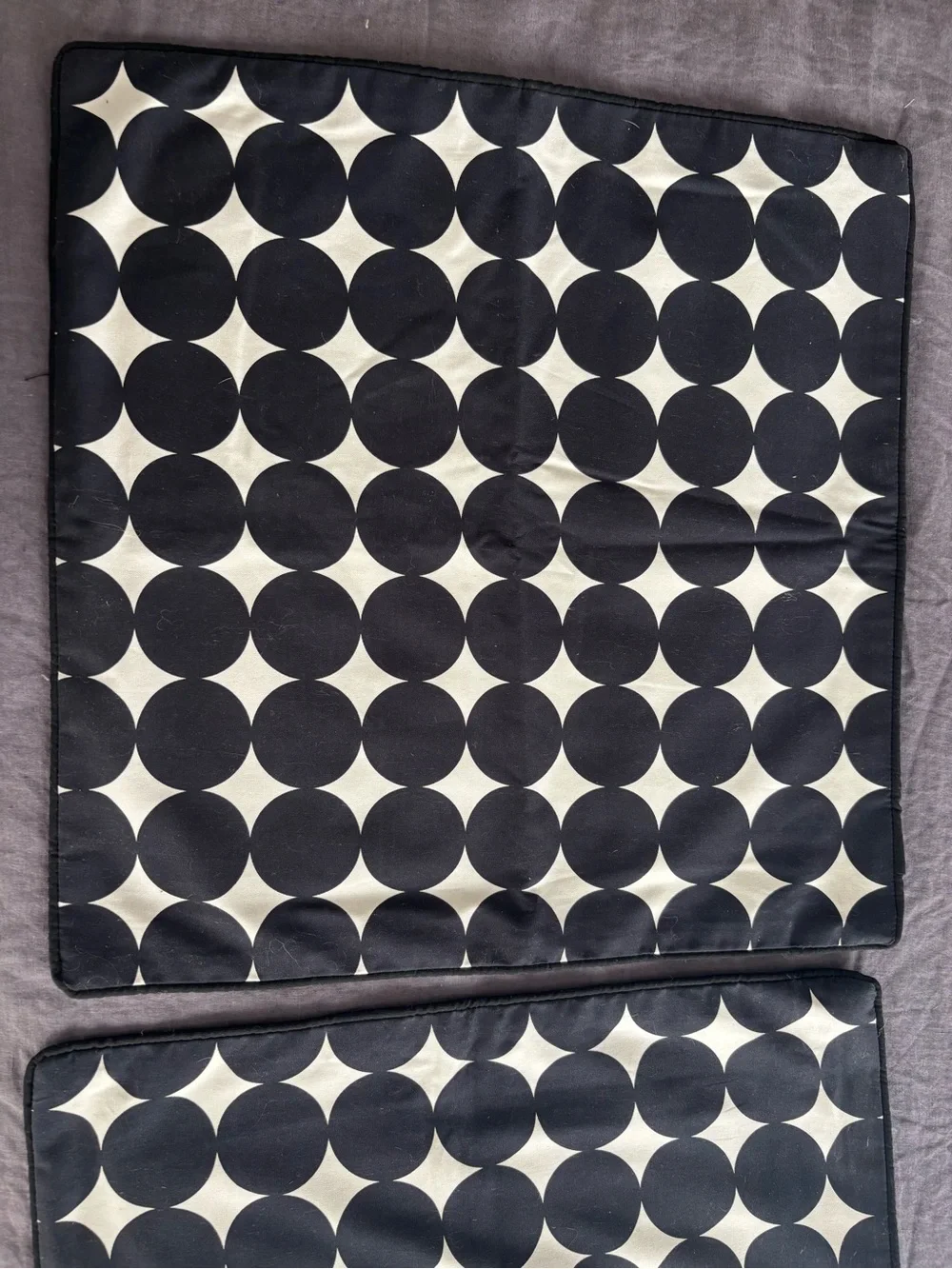 Marimekko mid-century danish design black and white dot pattern pillow covers
